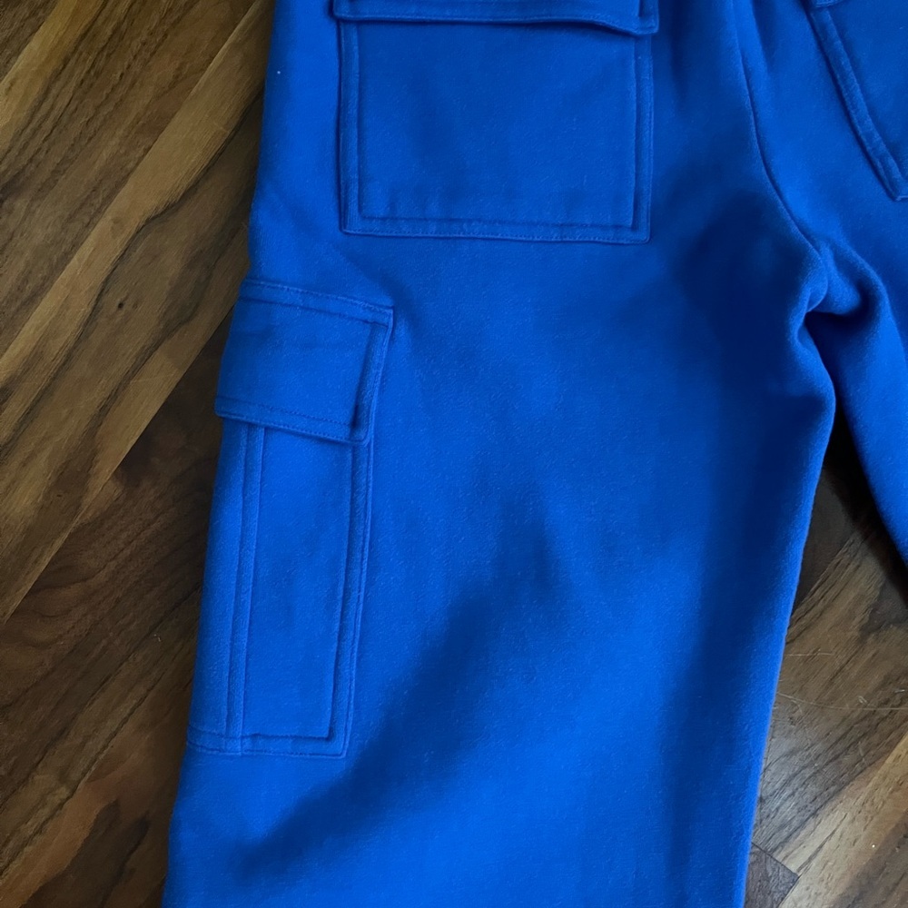 Aritzia TNA Sweatfleece Cozy Fleece Cargo Mega Fit Sweatpants in Jazz Blue, NEW - Picture 15 of 17